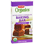 H-E-B Organics 70% Cacao Bitter-Sweet Chocolate Baking Bar