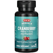 H-E-B Herbals Cranberry plus Vitamin C Capsules - 600 mg