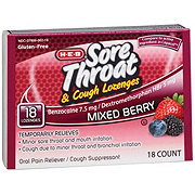 H-E-B Sore Throat & Cough Lozenges - Mixed Berry Flavor