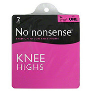 No Nonsense Knee Highs Reinforced Toe, 2.00 ea