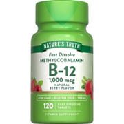 Nature's Truth Methylcobalamin B-12 1000mcg Fast-Dissolve Tablets - Berry Flavor