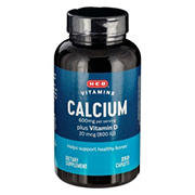 H-E-B Vitamins 600mg Calcium plus 20 mcg D Caplets - Texas-Size Pack