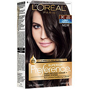 L'Oréal Paris Superior Preference Permanent Hair Color, 3C Cool Darkest Brown