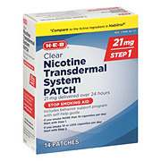 H-E-B Clear Nicotine Transdermal System Patch - 21 mg