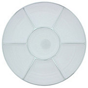 Maryland Plastics Regal White Sectional Platter Silver Trim