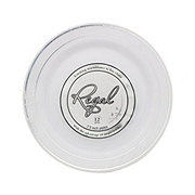Maryland Plastics Regal White Plate With Silver Ring