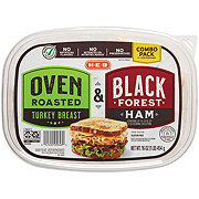 H-E-B Oven Roasted Turkey Breast & Black Forest Ham - Combo Pack