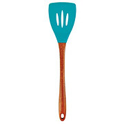 Cocinaware Silicone Slotted Turner with Wood Handle – Aqua Blue