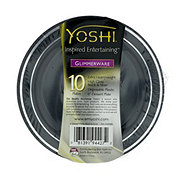 EMI Yoshi Glimmerware Black & Silver Dessert Plates,  6 inch