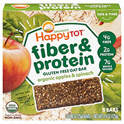 Happy Tot Organics 2g Protein & Fiber Bars - Apples & Spinach