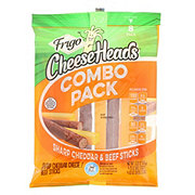 Frigo Cheeseheads Combo Pack - Sharp Cheddar & Beef Sticks, 8 ct