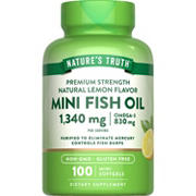 Nature's Truth Premium Strength Fish Oil 1340mg Mini Softgels - Lemon