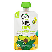 Once Upon a Farm Organic Fruit & Veggie Blend Pouch - Pineapple Banana Avocado & Mint