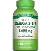 Nature's Truth Purified Triple Omega 3-6-9 Fish Flax Borage 3600 mg Softgels