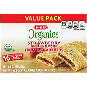 H-E-B Organics Fruit & Grain Bars - Strawberry, Value Pack