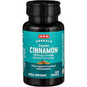 H-E-B Herbals Ceylon Cinnamon Capsules - 1,000 mg