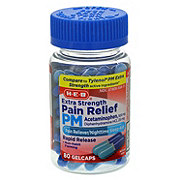 H-E-B Pain Relief PM Extra Strength Gel Capsules Clear Bottle