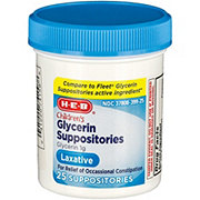 H-E-B Children's Glycerin Suppositories Laxative