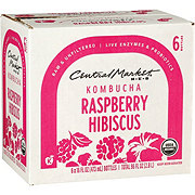 Central Market Organic Kombucha 6 pk Bottles - Raspberry Hibiscus