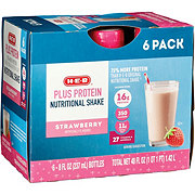 H-E-B Plus Protein Strawberry Flavored Nutritional Shakes, 6 Pk