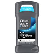 Dove Men+Care 72 Hr Stain Defense Antiperspirant Deodorant Solid - Clean