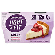 Light + Fit Strawberry Cheesecake Greek Nonfat Yogurt Pack, 4 Ct