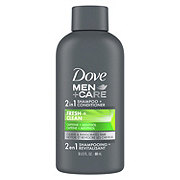 Dove Men+Care Travel Size 2 in 1 Shampoo and Conditioner