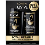 L'Oréal Paris Elvive Total Repair 5 Repairing Shampoo and Conditioner Set