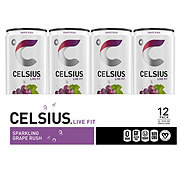 Celsius Sparkling Energy Drink - Grape Rush, 12 Pk