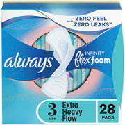 Always Infinity FlexFoam Pads Extra Heavy Flow Absorbency, Unscented Size 3