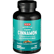 H-E-B Herbals Ceylon Cinnamon with Chromium & Biotin Capsules - 2,500 mg