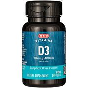 H-E-B Vitamins D3 10 mcg (400 IU) Softgels