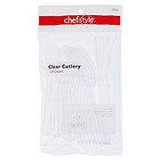 chefstyle Plastic Knives, Forks & Spoons Combo Set - Clear