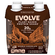 Evolve Plant-Based 20g  Protein Shakes - Double Chocolate, 4 Pk