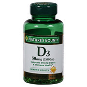 Nature's Bounty Vitamin D3 Softgels - 50 mcg