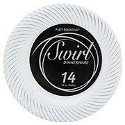 Northwest Party Essentials White & Silver Swirl Dinnerware Plates