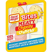Oscar Mayer Bites Snack Tray - Hickory Smoked Uncured Ham, Monterey Jack & Crackers Trio