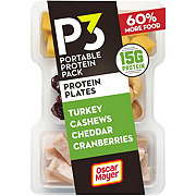 P3 Portable Protein Pack Protein Plates Snack Tray - Turkey, Cashews, Cheddar & Cranberries