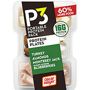 P3 Portable Protein Pack Protein Plates Snack Tray - Turkey, Almonds, Monterey Jack & Yogurt Covered Blueberries