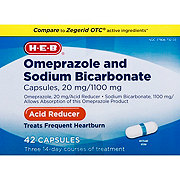 H-E-B Omeprazole & Sodium Bicarbonate Acid Relief Capsules – 20 mg