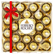 Ferrero Rocher Fine Hazelnut Chocolates Red Bow Gift Box, 24 pc