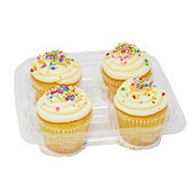 H-E-B Bakery White Cupcake Flower Pot with Buttercream Frosting, Floral Designs Vary