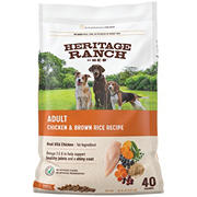 Heritage Ranch by H-E-B Adult Dry Dog Food - Chicken & Brown Rice - Texas-Size Pack, 40 lbs