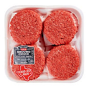 H-E-B Ground Beef Chuck 1/3 lb Burgers Patties, 80% Lean - Texas-Size Pack