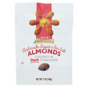 H-E-B Dark Chocolate-Covered Almonds - Turbinado Sugar & Sea Salt