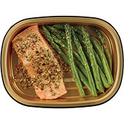 Meal Simple by H-E-B Low Carb Lifestyle Garlic Pesto Atlantic Salmon & Asparagus