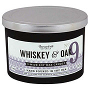 Vineyard Hill Naturals Whiskey & Oak Scented 3-Wick Soy Candle