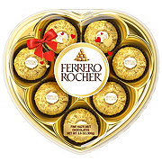 Ferrero Rocher Fine Hazelnut Chocolates Valentine's Heart Gift Box, 8 pc