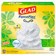 Glad ForceFlex Tall Kitchen Drawstring Trash Bags, 13 Gallon - Gain Original Scent with Febreze Freshness