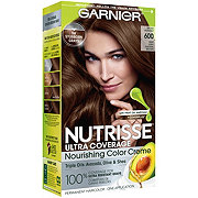 Garnier Nutrisse Ultra Coverage Nourishing Permanent Hair Color Creme for Stubborn Gray Coverage Deep Light Natural Brown (Spiced Hazelnut) 600